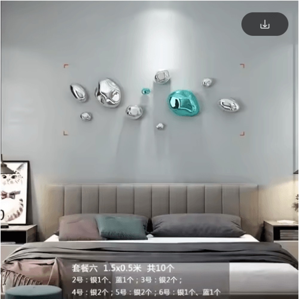 Luxury 3D Stone Wall Decor Golden Simulation Stone Hanging Accent 2