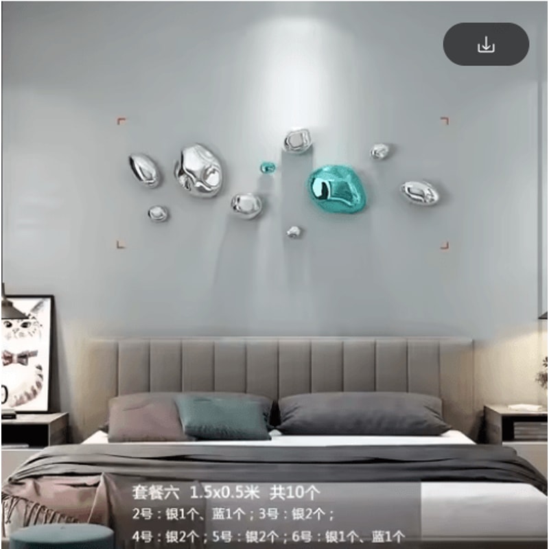 Luxury 3D Stone Wall Decor Golden Simulation Stone Hanging Accent 2