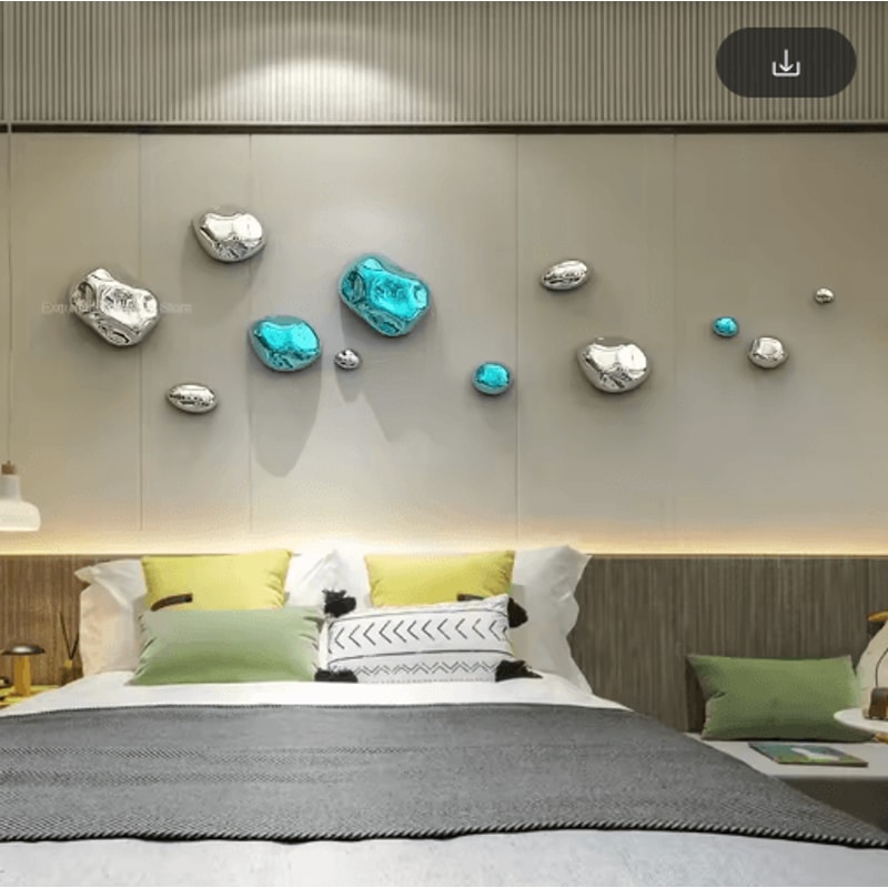 Luxury 3D Stone Wall Decor Golden Simulation Stone Hanging Accent 4