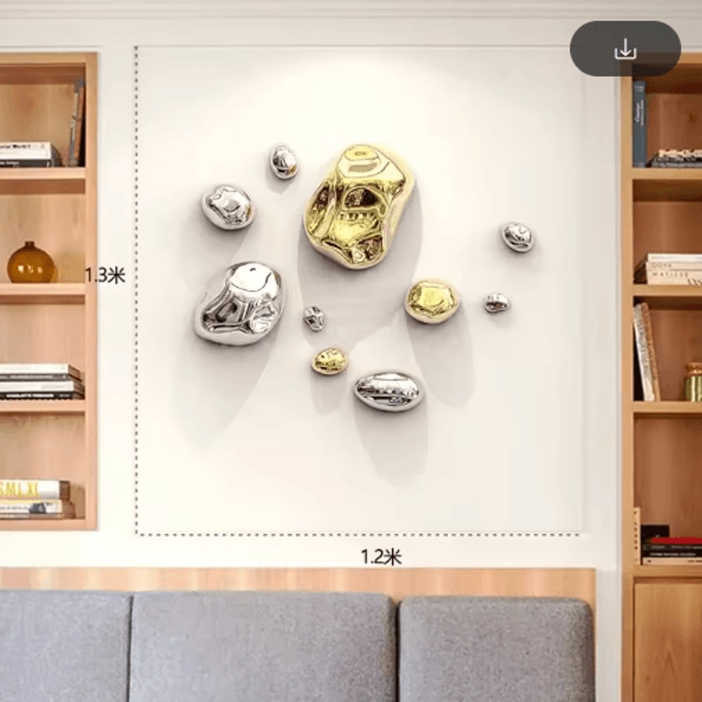 Luxury 3D Stone Wall Decor Golden Simulation Stone Hanging Accent 24