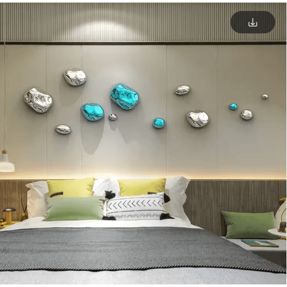 Luxury 3D Stone Wall Decor Golden Simulation Stone Hanging Accent 0