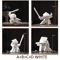 White Ceramic Samurai Figurine Blanc De Chine Geometric Oriental Warrior Decor 2