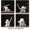 White Ceramic Samurai Figurine Blanc De Chine Geometric Oriental Warrior Decor 2