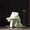 White Ceramic Samurai Figurine Blanc De Chine Geometric Oriental Warrior Decor 15