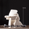 White Ceramic Samurai Figurine Blanc De Chine Geometric Oriental Warrior Decor 16
