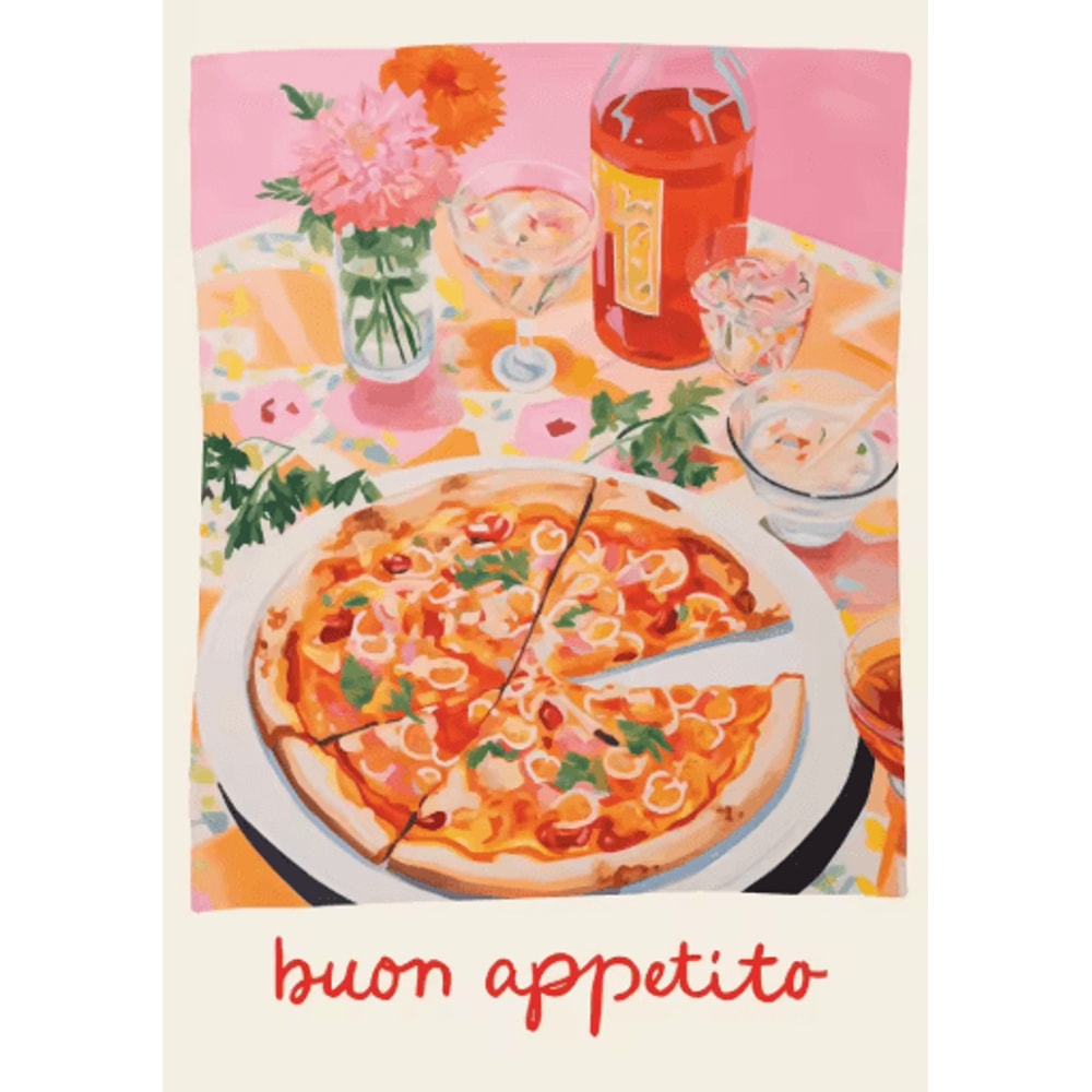 Aperol Spritz Pizza Cocktail Kitchen Wall Art Italian Food Canvas Poster 13