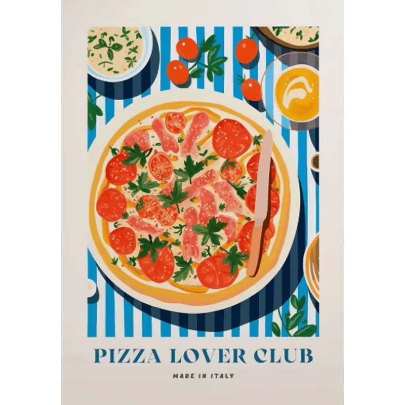 Aperol Spritz Pizza Cocktail Kitchen Wall Art Italian Food Canvas Poster 18