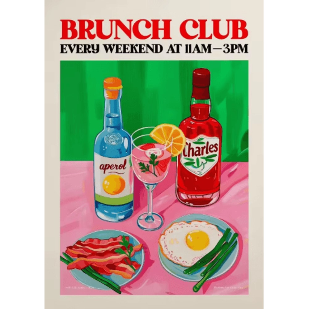 Aperol Spritz Pizza Cocktail Kitchen Wall Art Italian Food Canvas Poster 22