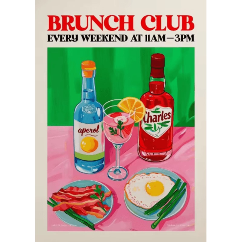 Aperol Spritz Pizza Cocktail Kitchen Wall Art Italian Food Canvas Poster 22