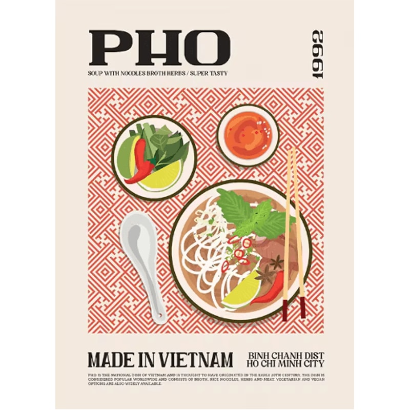 Delicious Food Wall Art Canvas World Cuisine Kitchen Poster With Ravioli Ramen Coffee 5