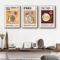 Delicious Food Wall Art Canvas World Cuisine Kitchen Poster With Ravioli Ramen Coffee 24