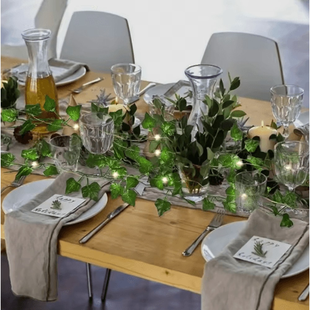 210cm LED Ivy Garland Artificial Vine Fairy Lights For Room Event Decor 10