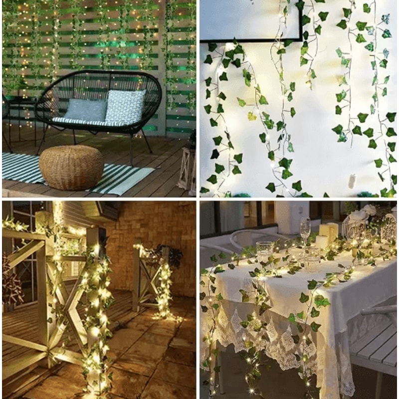 210cm LED Ivy Garland Artificial Vine Fairy Lights For Room Event Decor 9