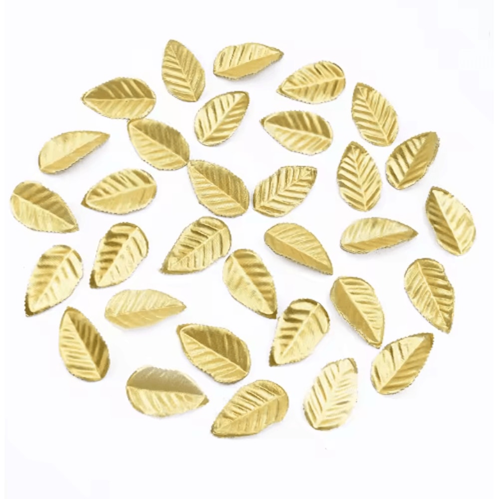 100pcs Gold Artificial Leaves Silk Leaf Decoration For Crafts Wreaths Events 3
