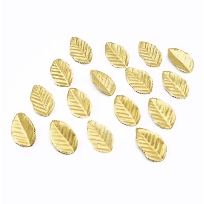 100pcs Gold Artificial Leaves Silk Leaf Decoration For Crafts Wreaths Events 4