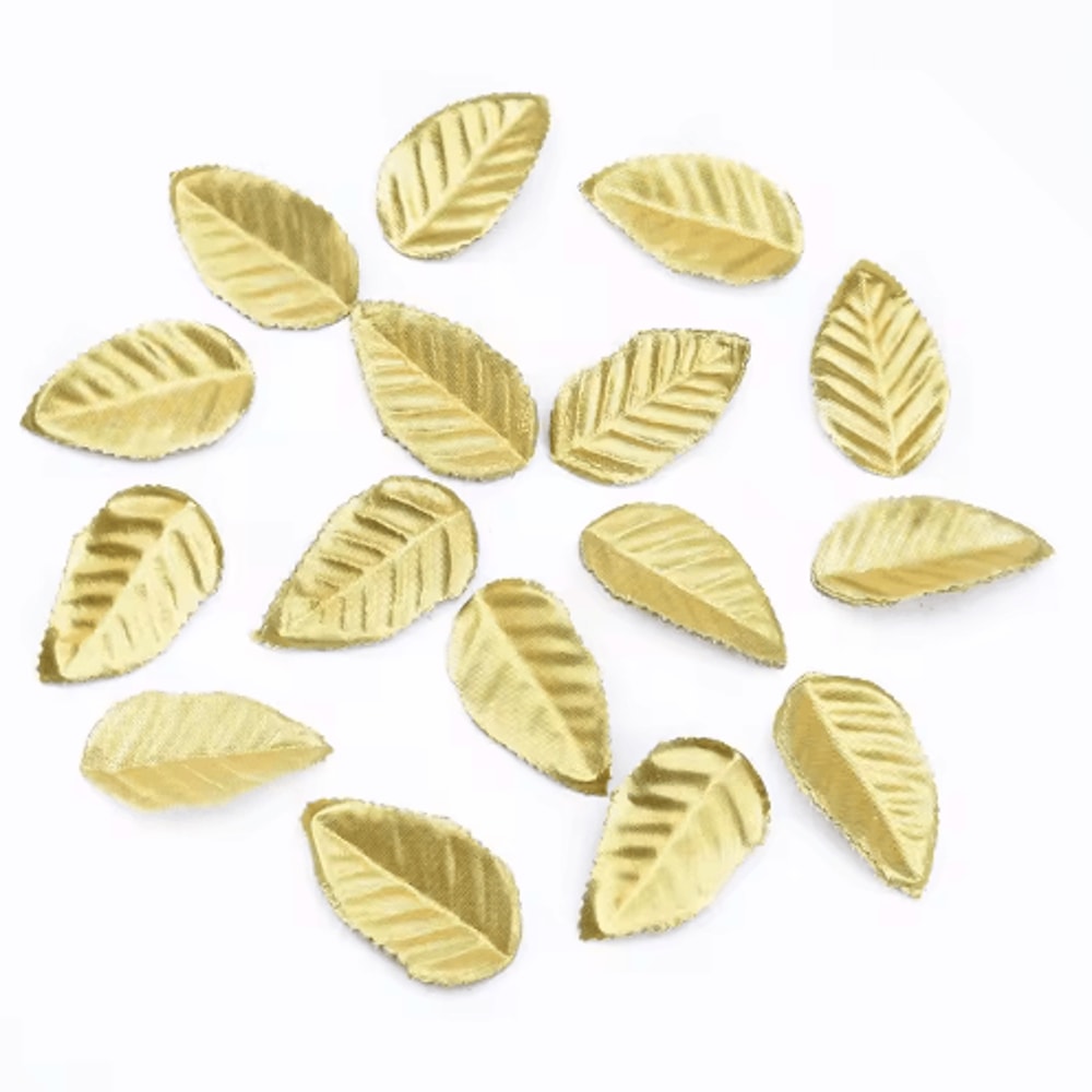 100pcs Gold Artificial Leaves Silk Leaf Decoration For Crafts Wreaths Events 6