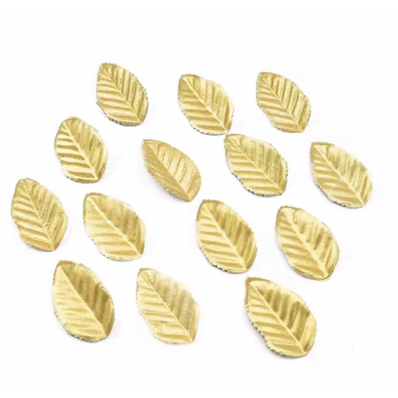 100pcs Gold Artificial Leaves Silk Leaf Decoration For Crafts Wreaths Events 0
