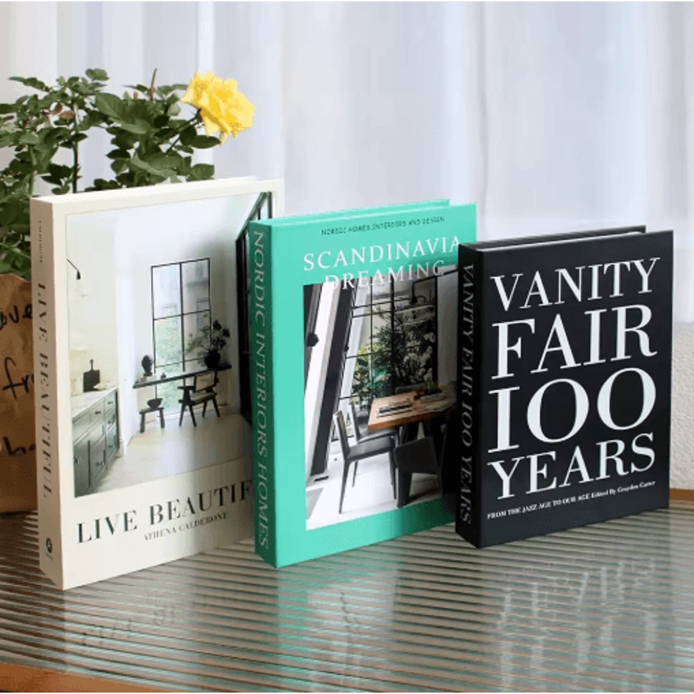 3Piece Decorative Fake Books Set Modern Coffee Table Bookshelf Styling Props 10