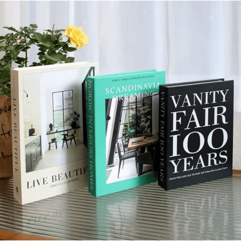 3Piece Decorative Fake Books Set Modern Coffee Table Bookshelf Styling Props 10