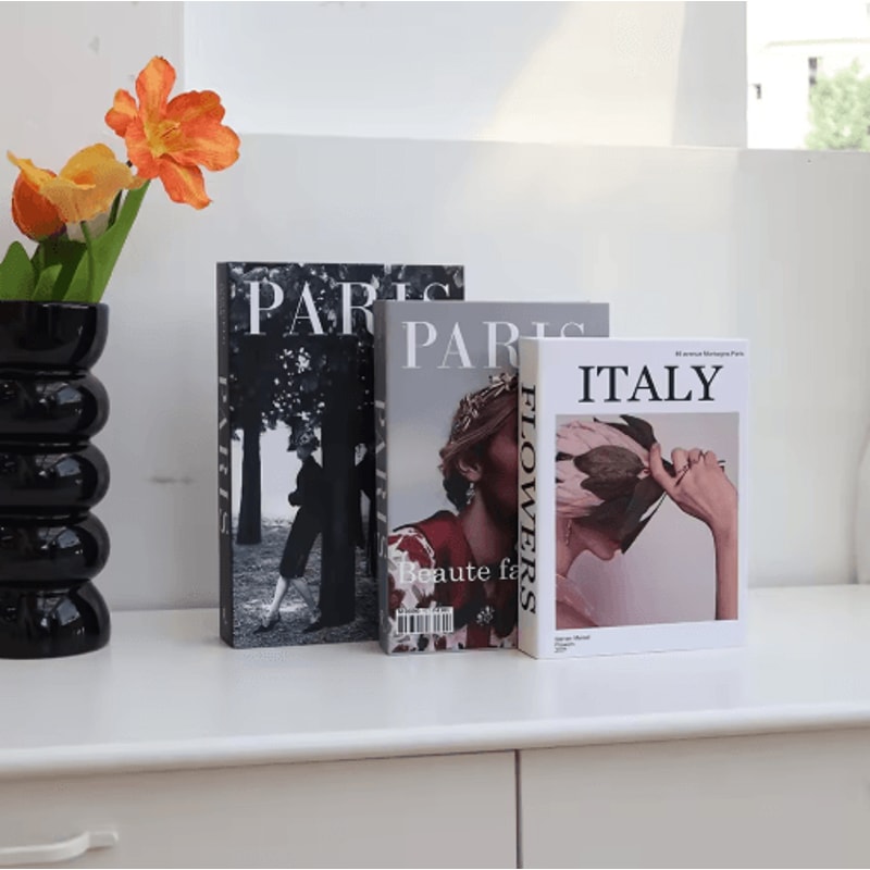 3Piece Decorative Fake Books Set Modern Coffee Table Bookshelf Styling Props 5