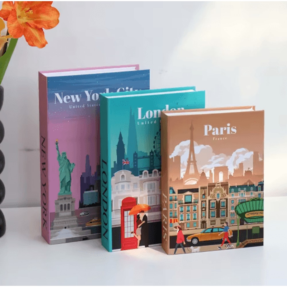 3Piece Decorative Fake Books Set Modern Coffee Table Bookshelf Styling Props 6