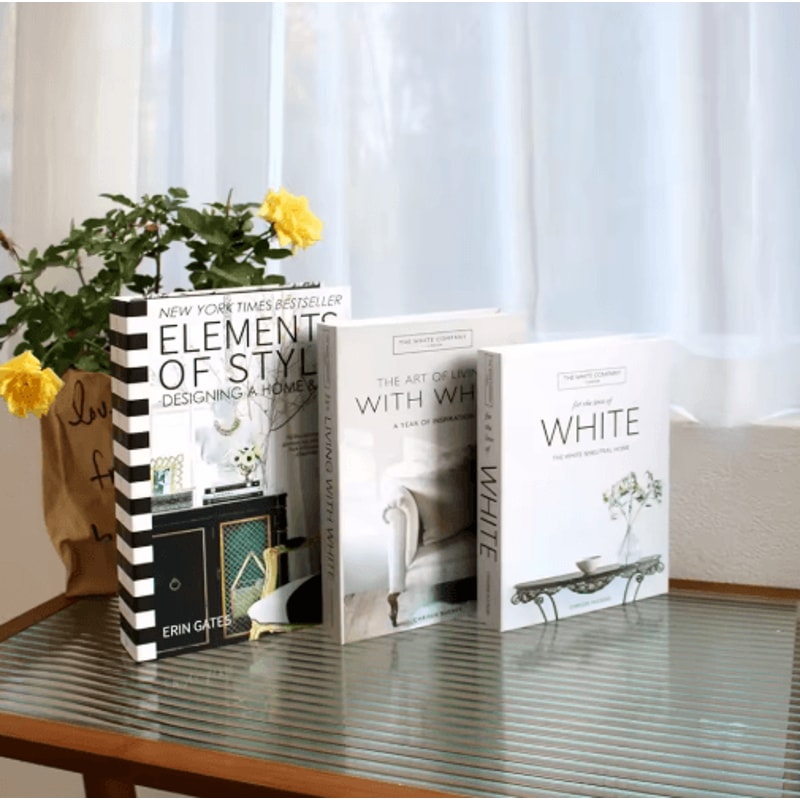 3Piece Decorative Fake Books Set Modern Coffee Table Bookshelf Styling Props 0