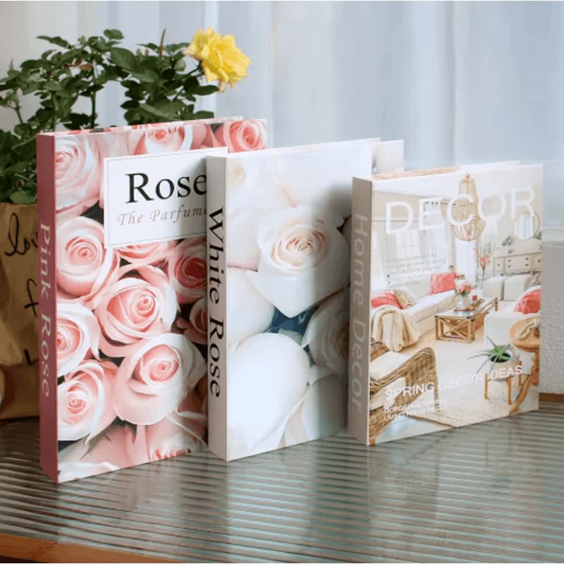 3Piece Decorative Fake Books Set Modern Coffee Table Bookshelf Styling Props 13