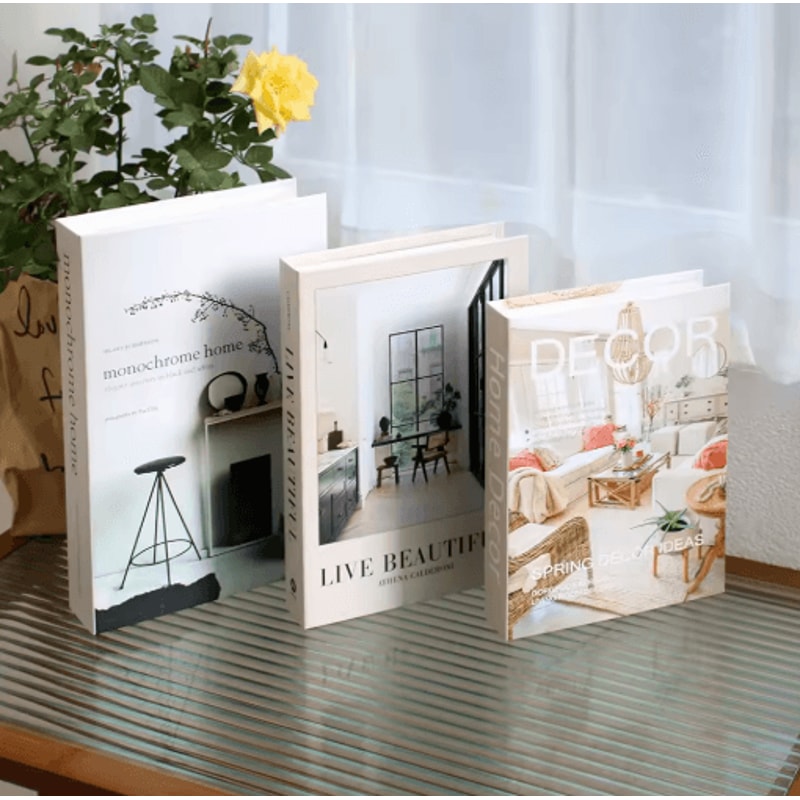 3Piece Decorative Fake Books Set Modern Coffee Table Bookshelf Styling Props 15