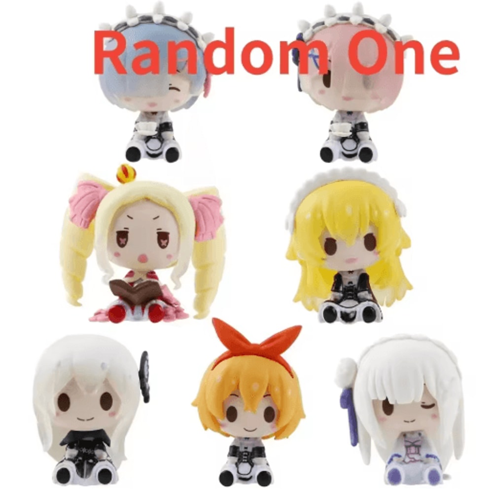 Cute Re Zero Rem Figure Mini Emilia Ram PVC Anime Desk Figurine 2