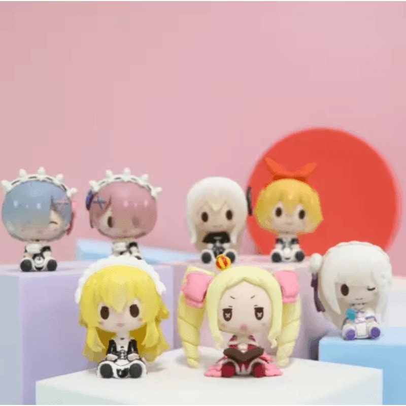 Cute Re Zero Rem Figure Mini Emilia Ram PVC Anime Desk Figurine 4