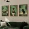 Set Of 3 Black Cat Wall Art Funny Vintage Bathroom Canvas Prints Unframed 5
