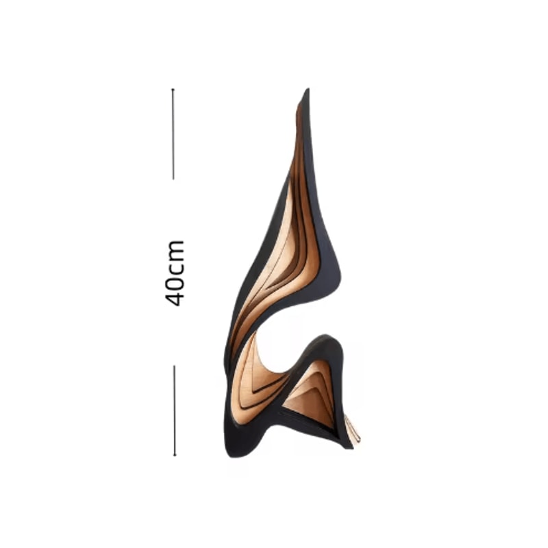 Modern Wooden Abstract Sculpture Curved Artistic Bookshelf Desk Decor 1