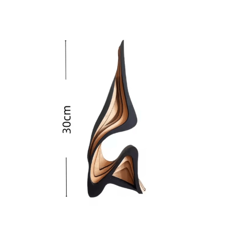 Modern Wooden Abstract Sculpture Curved Artistic Bookshelf Desk Decor 2