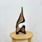Modern Wooden Abstract Sculpture Curved Artistic Bookshelf Desk Decor 4