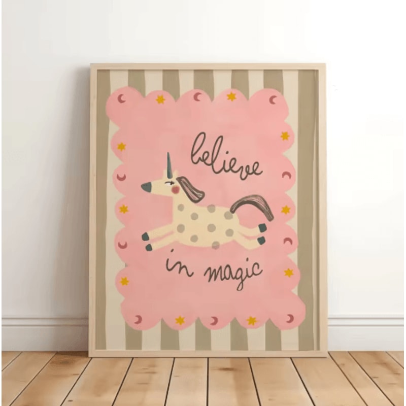 Magical Unicorn Nursery Wall Art Inspirational Quote Canvas Prints For Kids Room 11