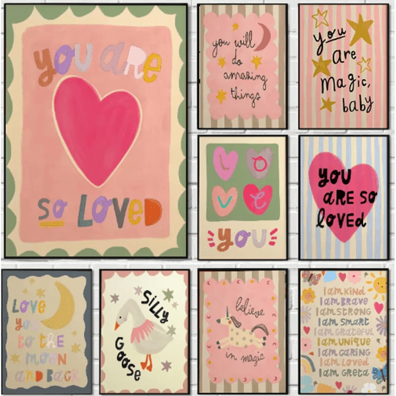 Magical Unicorn Nursery Wall Art Inspirational Quote Canvas Prints For Kids Room 0