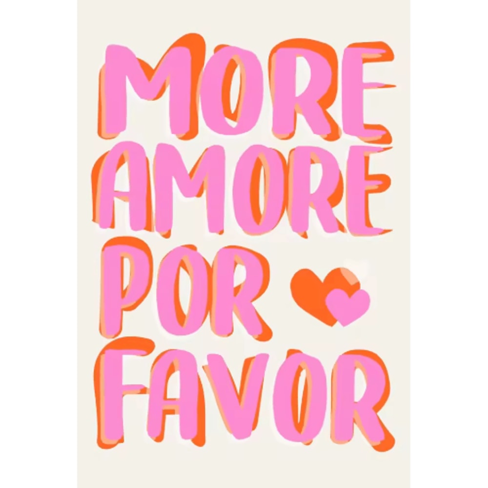 Nordic Pink Quote Wall Art More Amor Por Favor Eclectic Love Canvas Print 7