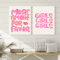 Nordic Pink Quote Wall Art More Amor Por Favor Eclectic Love Canvas Print 12
