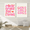 Nordic Pink Quote Wall Art More Amor Por Favor Eclectic Love Canvas Print 12