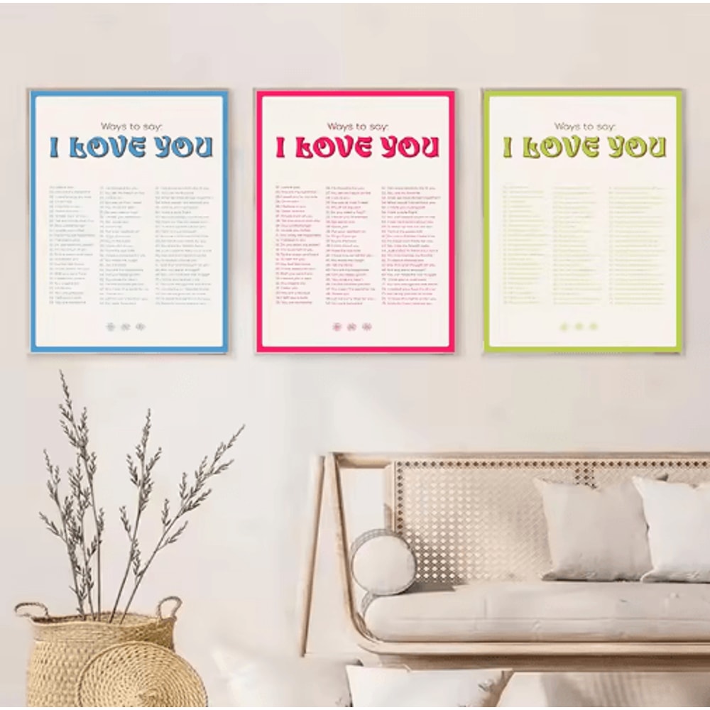 Nordic Pink Quote Wall Art More Amor Por Favor Eclectic Love Canvas Print 13