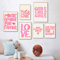 Nordic Pink Quote Wall Art More Amor Por Favor Eclectic Love Canvas Print 0