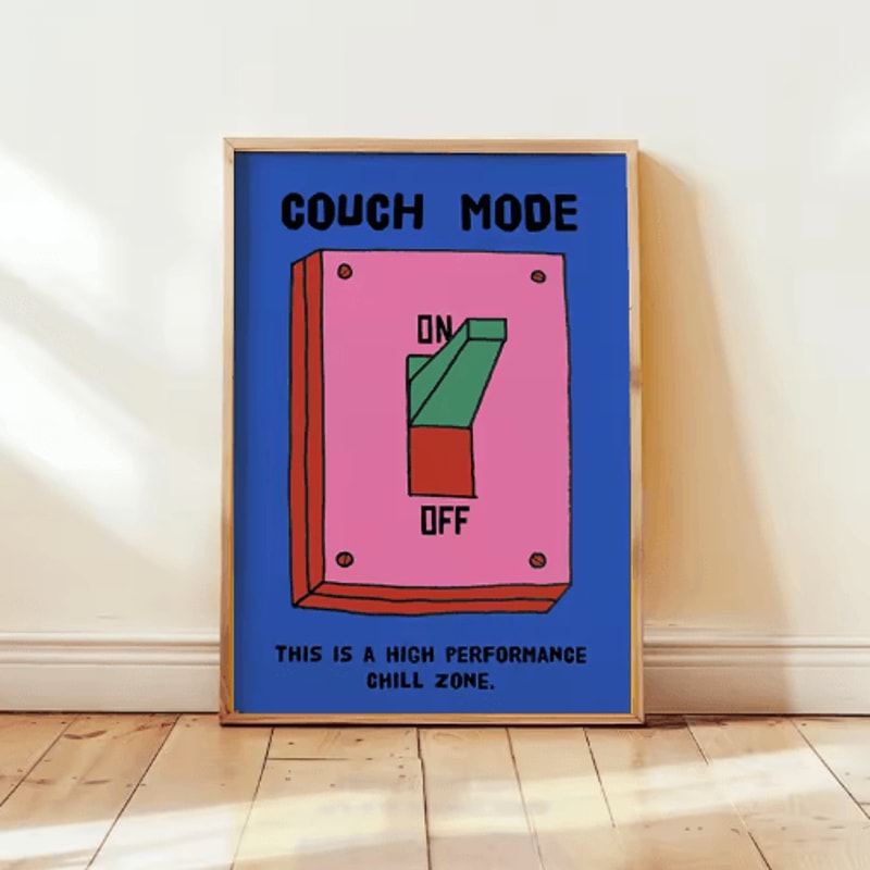 Colorful Mental Health Wall Art Retro Inspirational Quote Poster Frameless 1