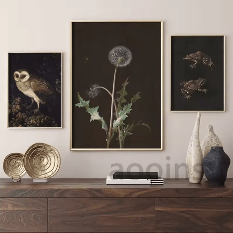 Vintage Owl Wall Art Moody Cottagecore Dark Academia Nature Canvas Print 20