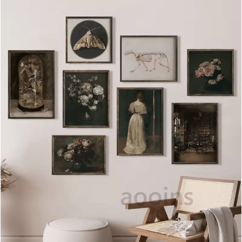 Vintage Owl Wall Art Moody Cottagecore Dark Academia Nature Canvas Print 22