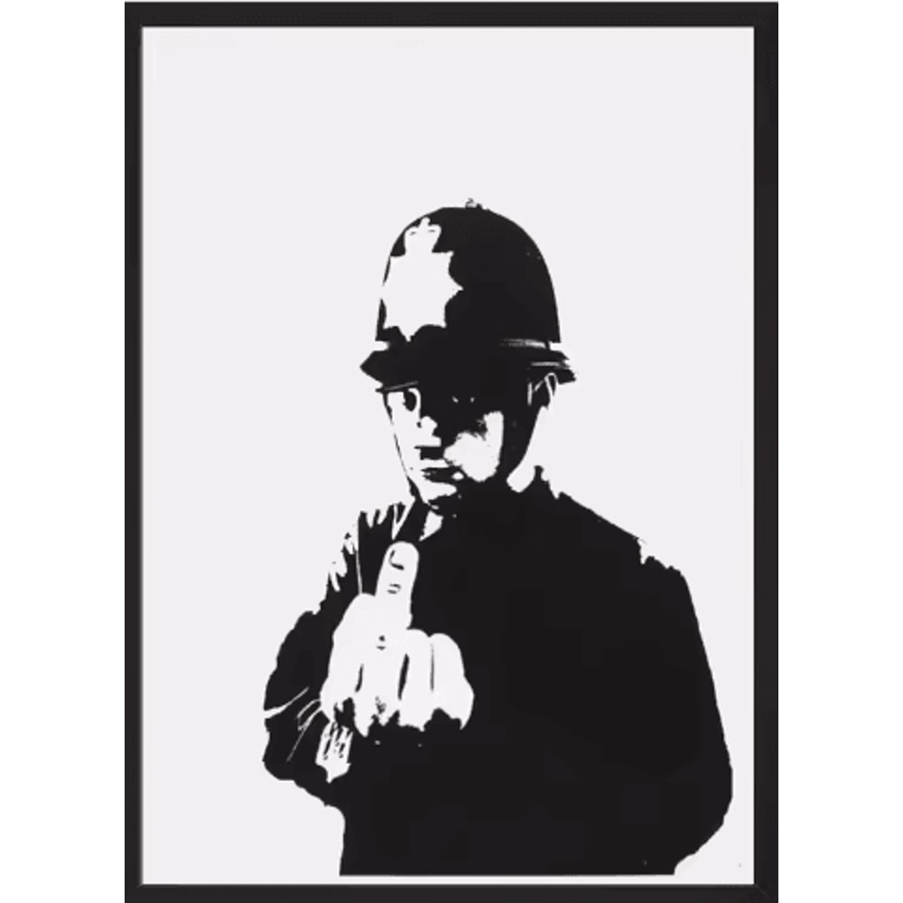 Banksy Style Graffiti Canvas Print Modern Urban Street Art Wall Poster Frameless 1