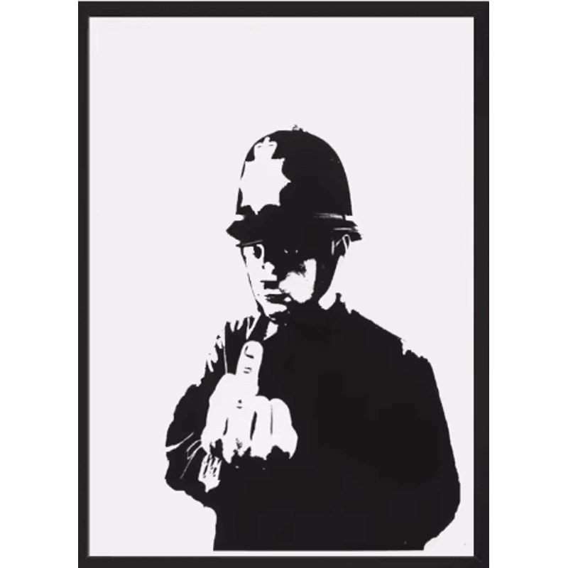 Banksy Style Graffiti Canvas Print Modern Urban Street Art Wall Poster Frameless 1