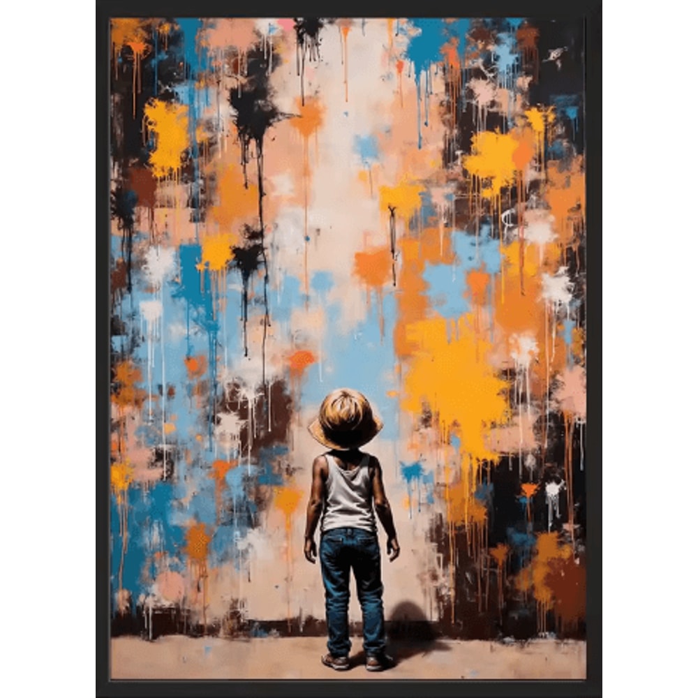 Banksy Style Graffiti Canvas Print Modern Urban Street Art Wall Poster Frameless 2