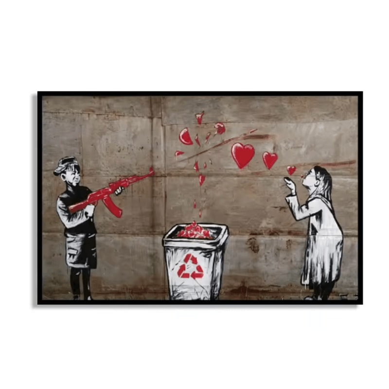 Banksy Style Graffiti Canvas Print Modern Urban Street Art Wall Poster Frameless 10