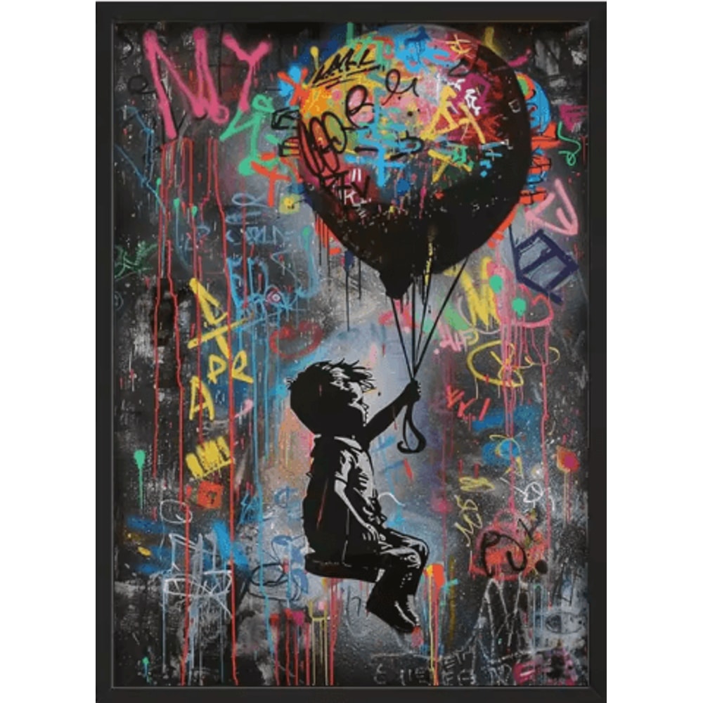 Banksy Style Graffiti Canvas Print Modern Urban Street Art Wall Poster Frameless 12