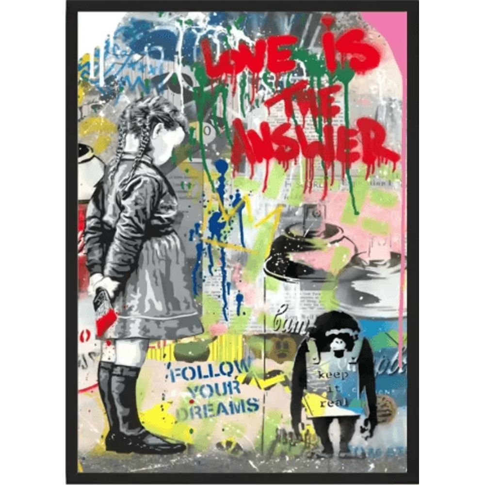 Banksy Style Graffiti Canvas Print Modern Urban Street Art Wall Poster Frameless 13